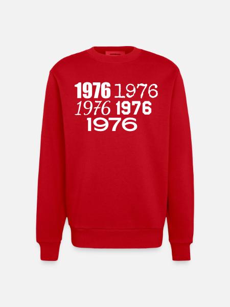 1976 - Heavyweight Oversized Organic Crew Neck Made in EU - red