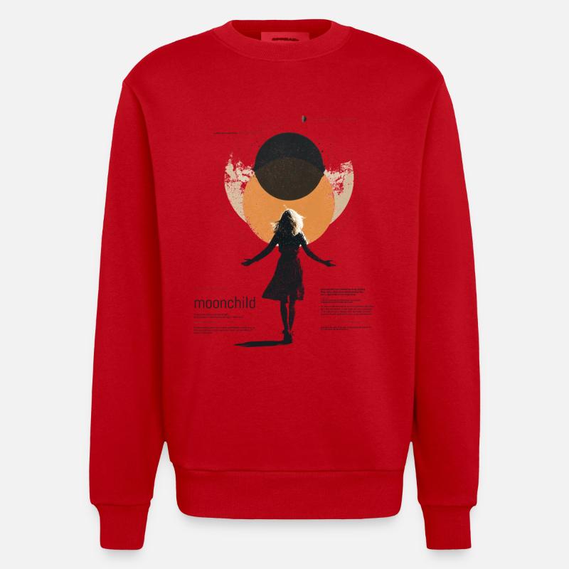 Mondscheinkind im Traumkreis - Heavyweight Oversized Organic Crew Neck Made in EU - Rot
