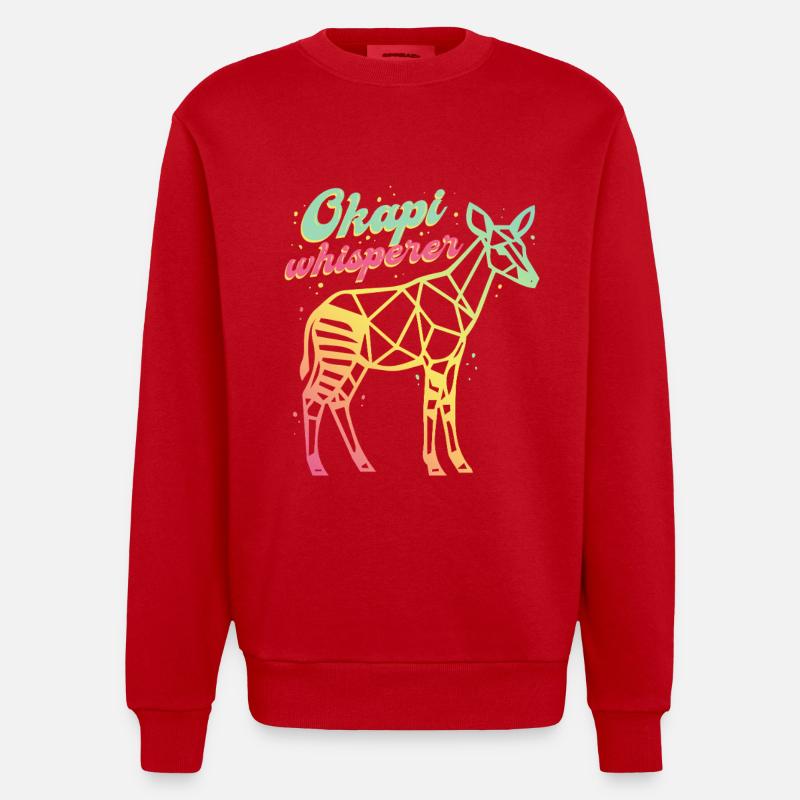 Le Murmureur d’Okapi - Sweat bio épais oversize fabriqué en UE - rouge