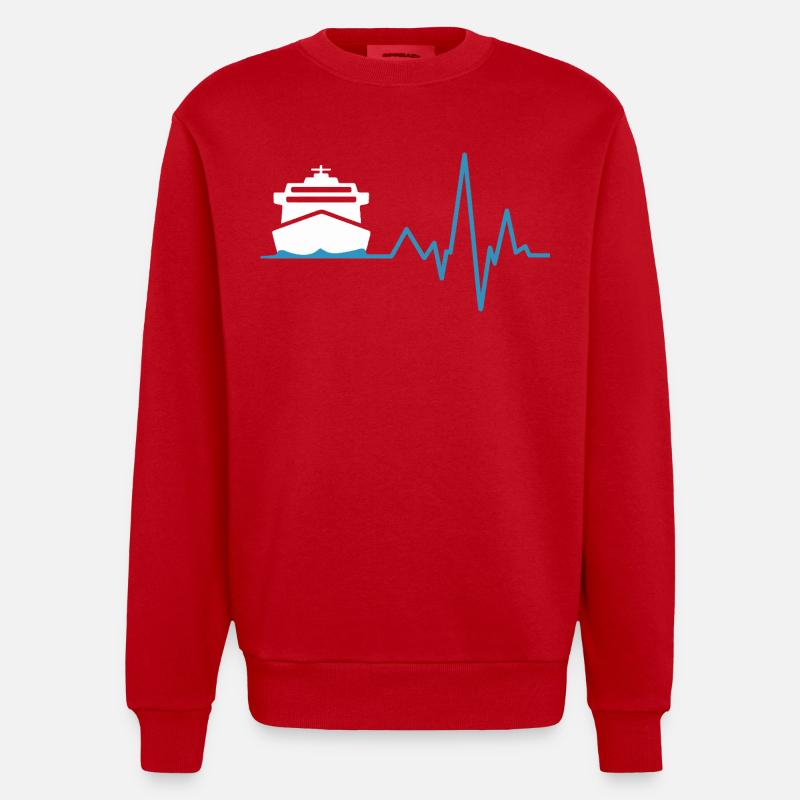Battement de cœur de croisière - Sweat bio épais oversize fabriqué en UE - rouge