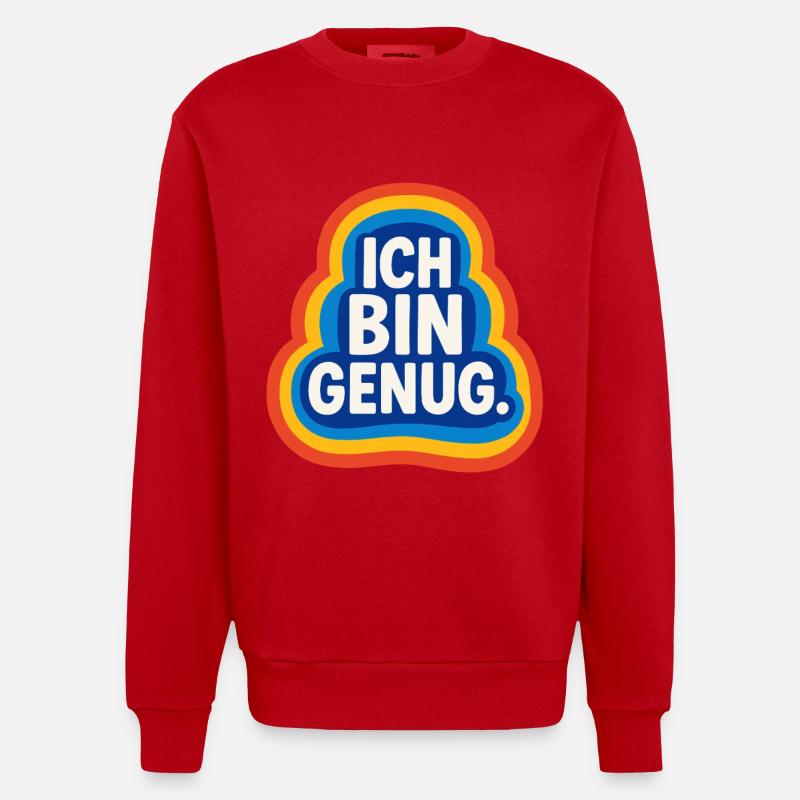 ich bin genug, selbstliebe retro design - Heavyweight Oversized Organic Crew Neck Made in EU - Rot
