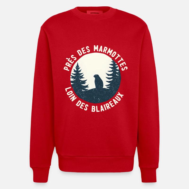 Marmotte  - Sweat bio épais oversize fabriqué en UE - rouge