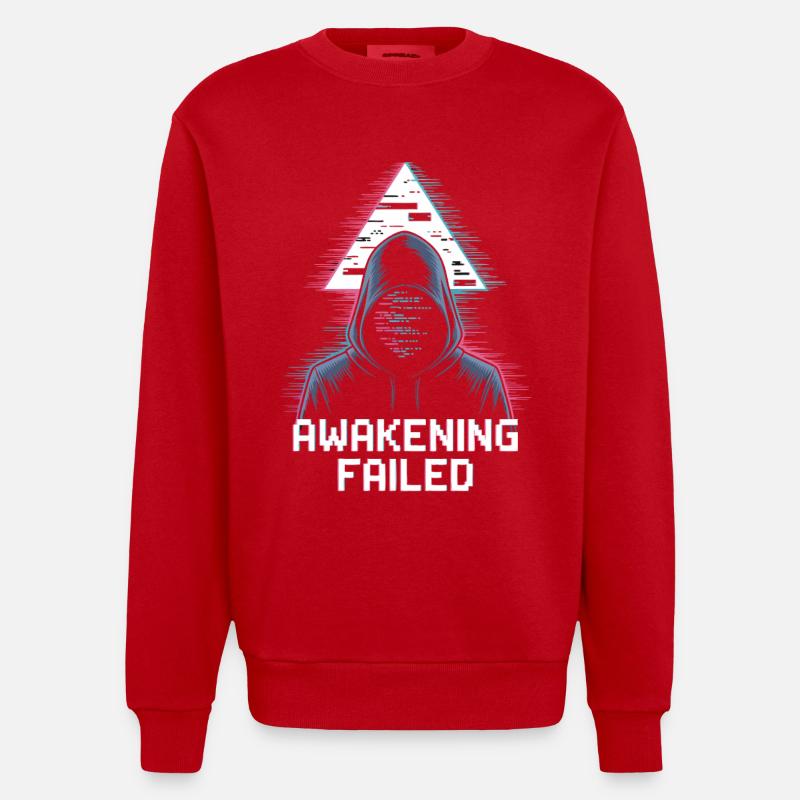 Éveil raté – Silhouette néon glitchée - Sweat bio épais oversize fabriqué en UE - rouge