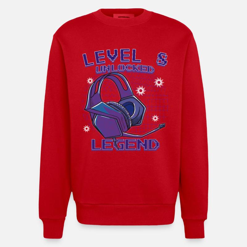 Casques Level 8 Up Legend - Sweat bio épais oversize fabriqué en UE - rouge