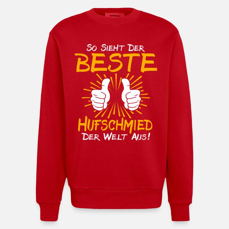 Idée de cadeau pour le maréchal-ferrant - Sweat bio épais oversize fabriqué en UE - rouge