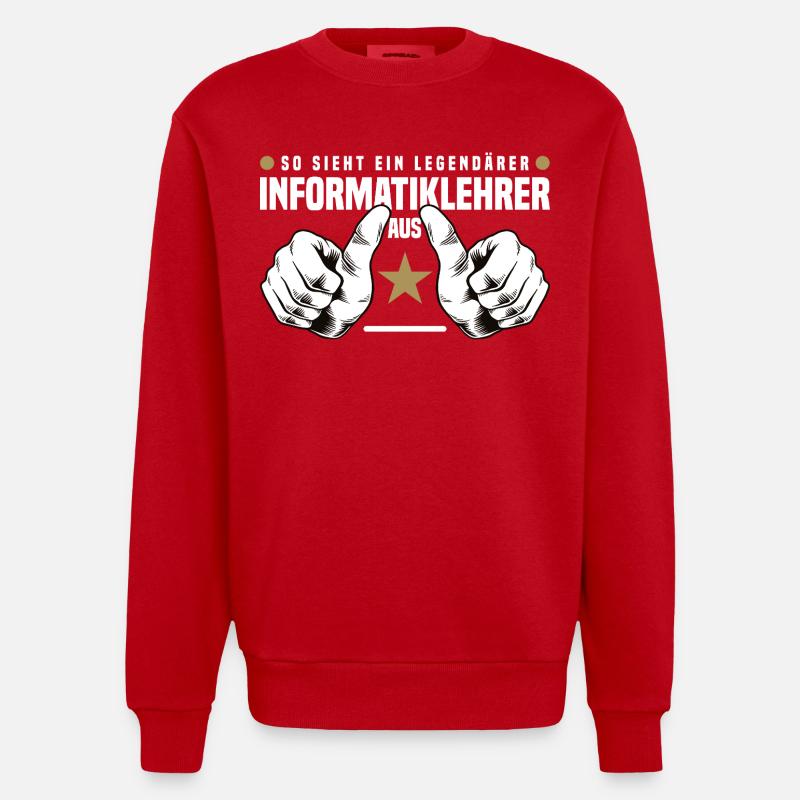 Computer Science Teacher - Heavyweight Oversized Organic Crew Neck Made in EU - red