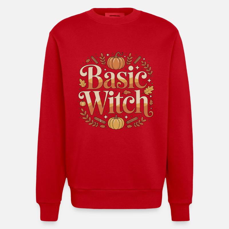 Witchcraft Basic Witch Enchanted Tarot Reading - Heavyweight Oversized Organic Crew Neck Made in EU - red
