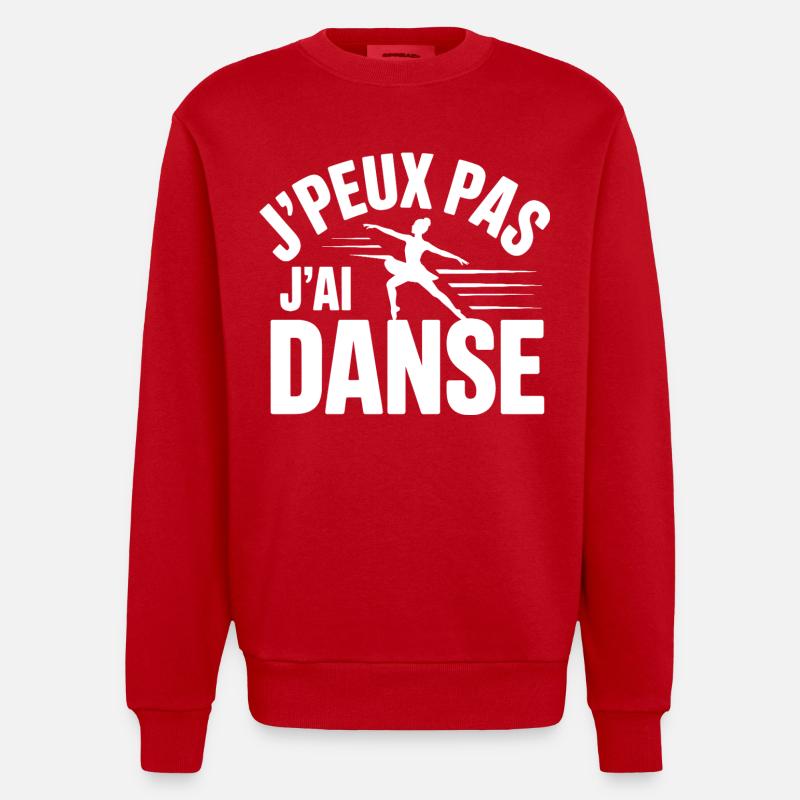 J'Peux Pas J'Ai Danse - Sweat bio épais oversize fabriqué en UE - rouge