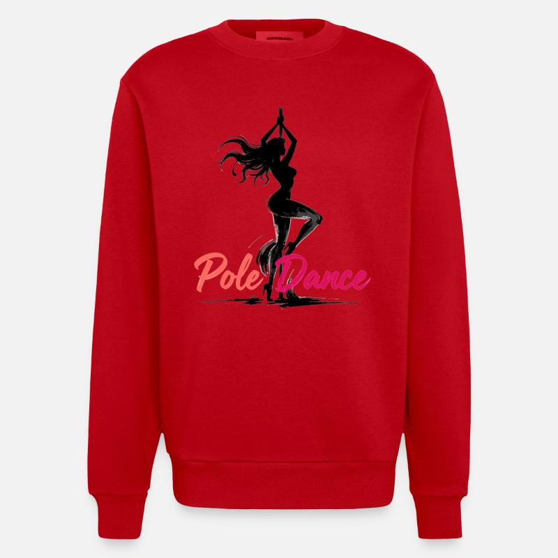 Pole Dance Pole Dancer Aesthetic Gift - Heavyweight Oversized Organic Crew Neck Made in EU - red
