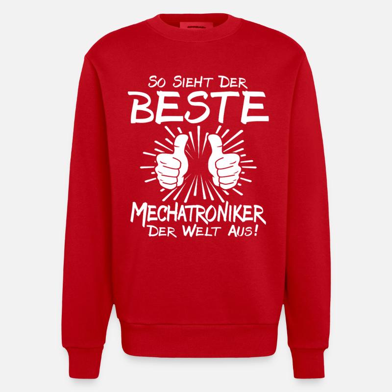 Meilleur technicien en mécatronique - Sweat bio épais oversize fabriqué en UE - rouge