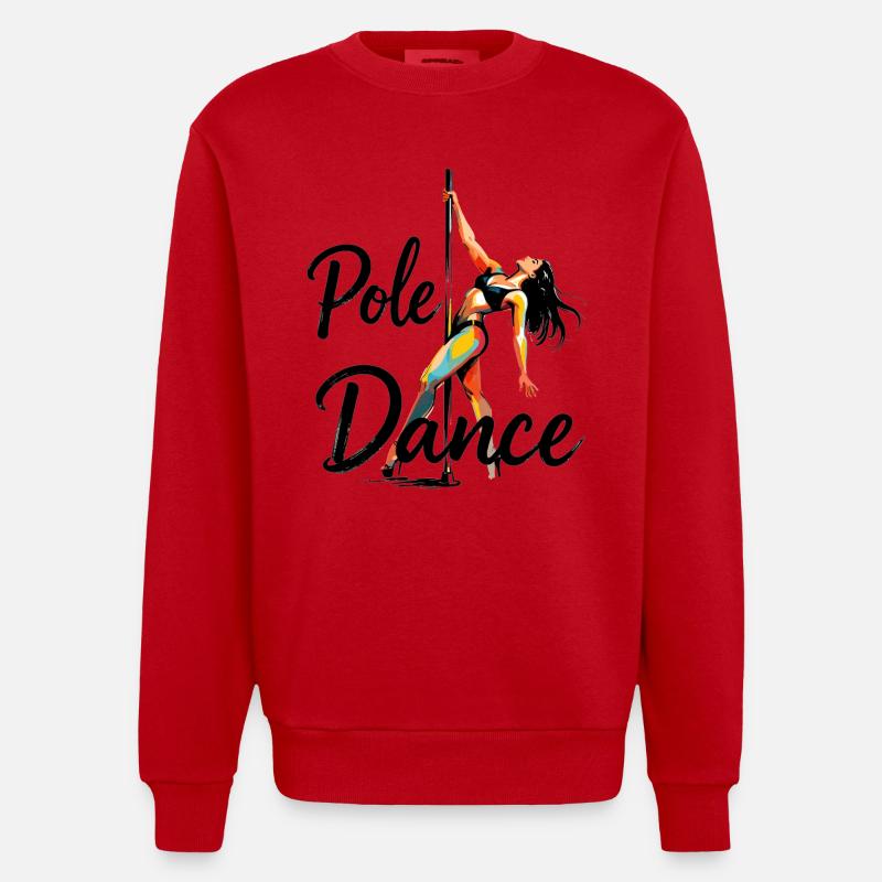 Pole Dance Pole Dancer Aesthetic Gift - Heavyweight Oversized Organic Crew Neck Made in EU - red
