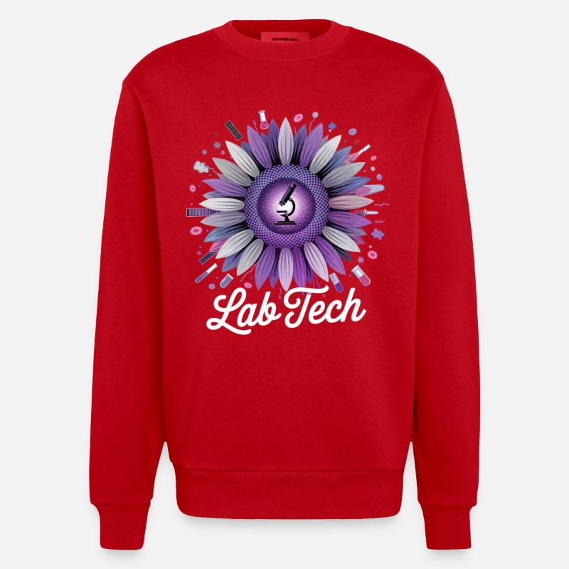 Microscope tournesol LabTech - Sweat bio épais oversize fabriqué en UE - rouge
