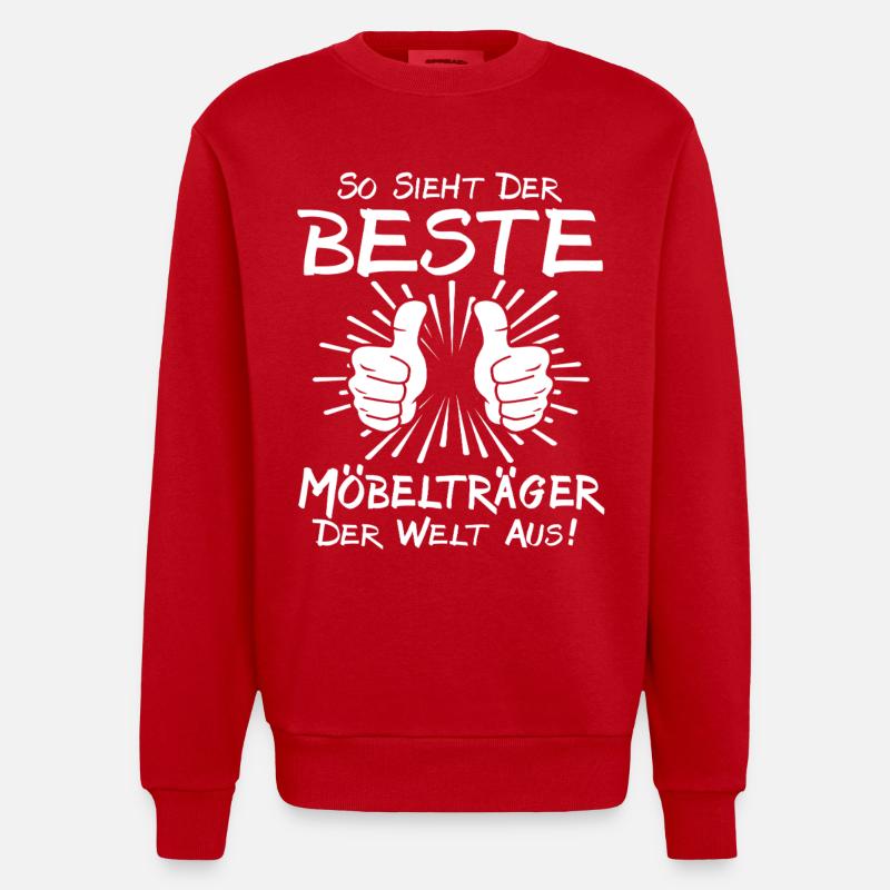 Bester Möbelträger - Heavyweight Oversized Organic Crew Neck Made in EU - Rot