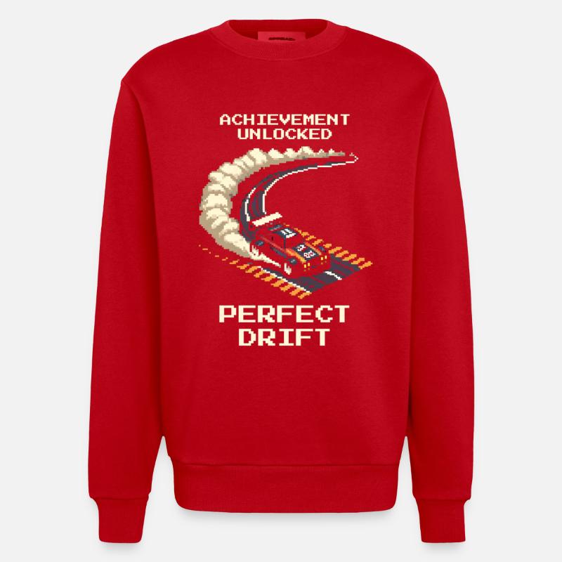 Achievement: Perfect Drift | RC Drift - Heavyweight Oversized Organic Crew Neck Made in EU - red