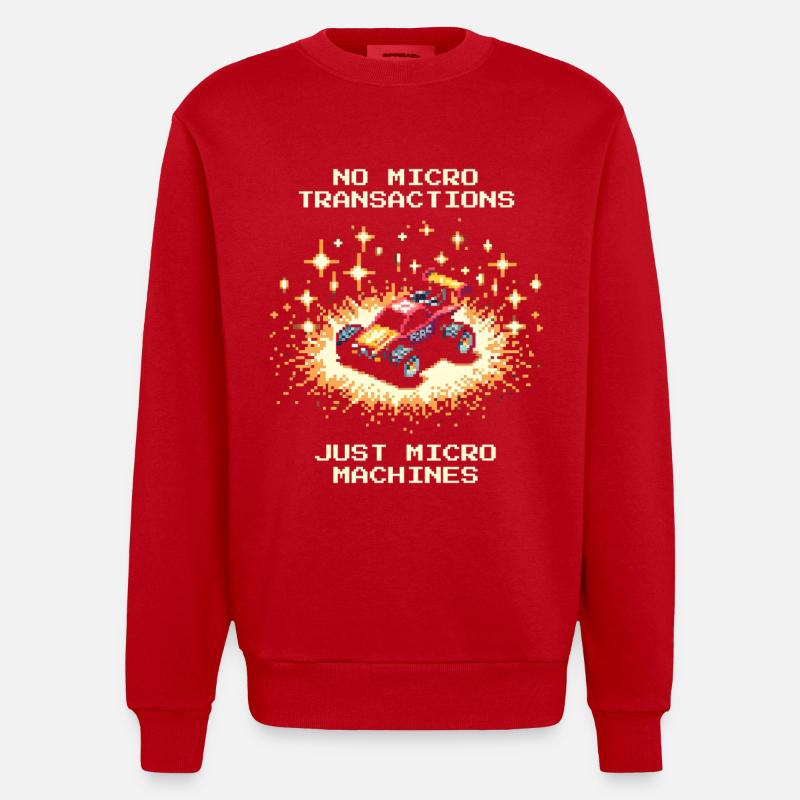 Pas de microtransactions | Voitures RC - Sweat bio épais oversize fabriqué en UE - rouge