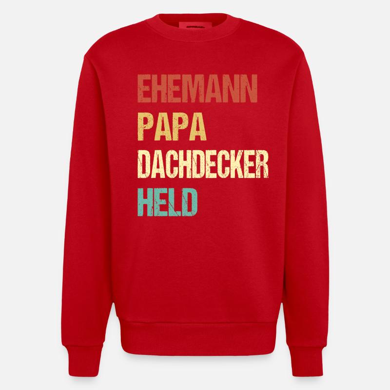 Papa couvreur - Sweat bio épais oversize fabriqué en UE - rouge