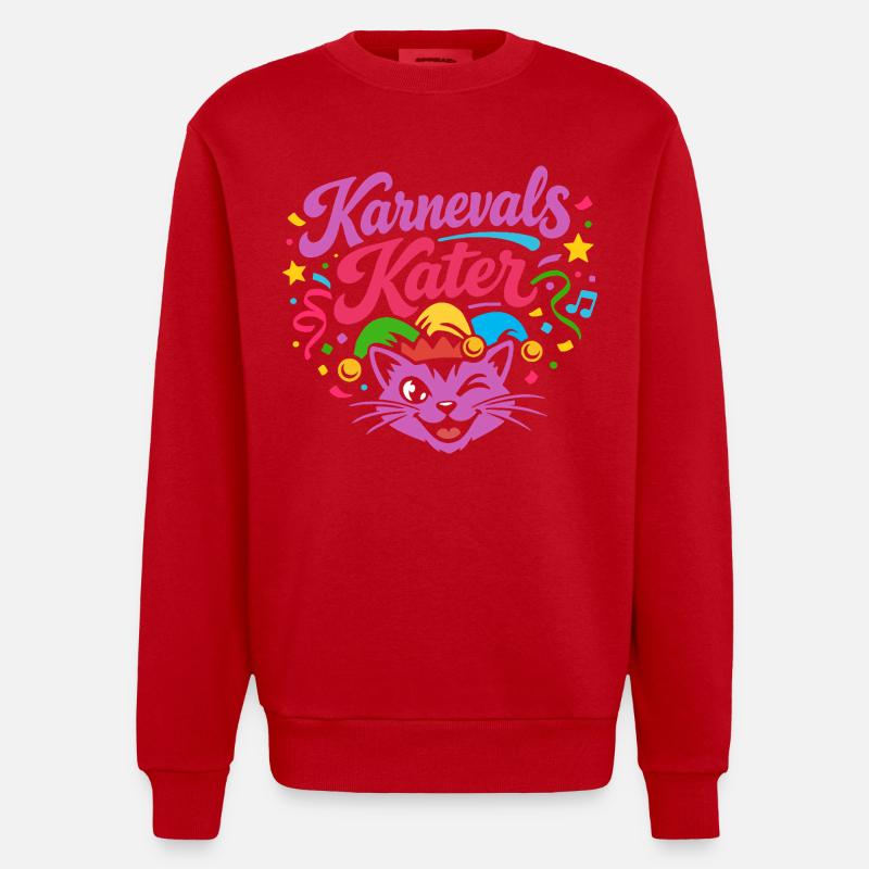 Costume de carnaval de chat - Sweat bio épais oversize fabriqué en UE - rouge