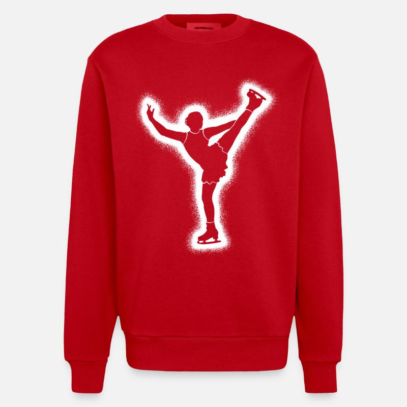 Eiskunstläuferin Eislaufen Damen Eiskunstlauf - Heavyweight Oversized Organic Crew Neck Made in EU - red