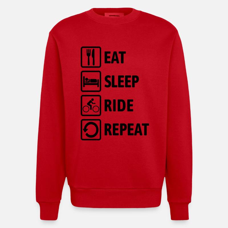Manger Dormir Répéter - Cyclisme - Sweat bio épais oversize fabriqué en UE - rouge