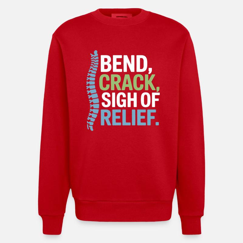 Chiropractor Spinal Alignment Is Everything - Heavyweight Oversized Organic Crew Neck Made in EU - red