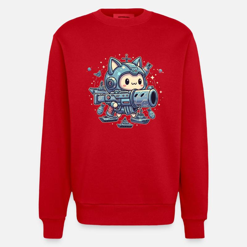 Guerrier Mignon de l’Espace - Sweat bio épais oversize fabriqué en UE - rouge