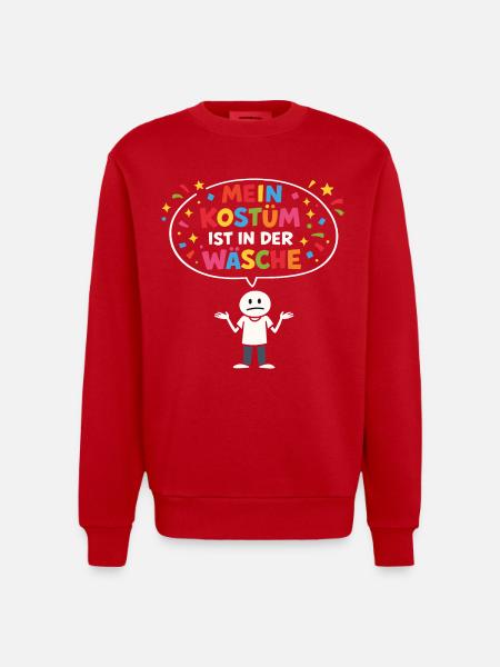 Kostümersatz Karneval Fasching Lustiger Spruch - Heavyweight Oversized Organic Crew Neck Made in EU - Rot