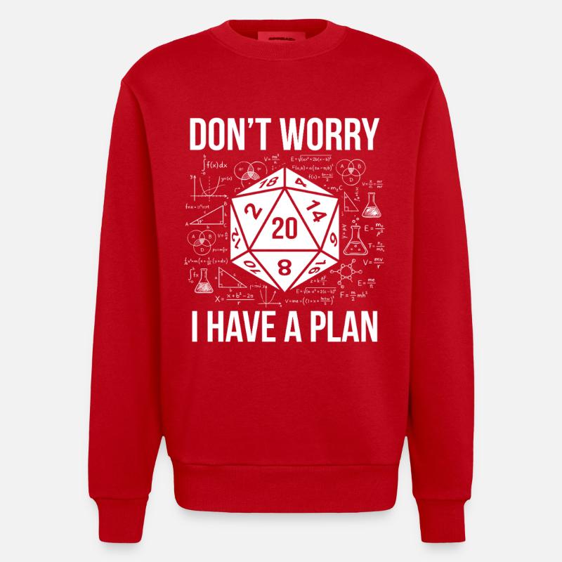 Cube Prison – Fun Tabletop RPG Design - Heavyweight Oversized Organic Crew Neck Made in EU - red