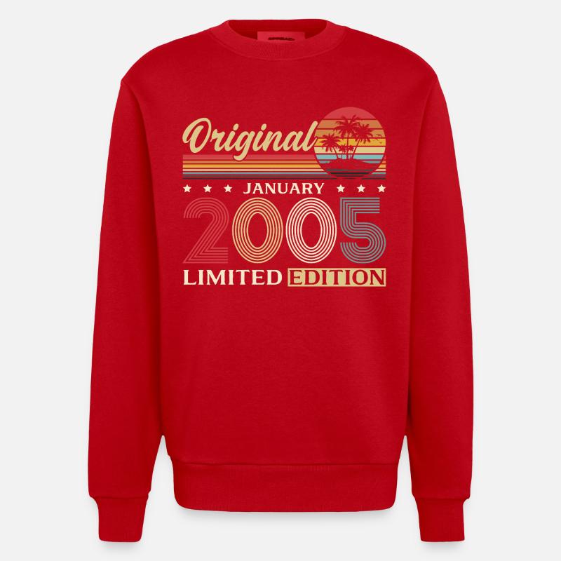 21e anniversaire Original janvier 2005 - Sweat bio épais oversize fabriqué en UE - rouge