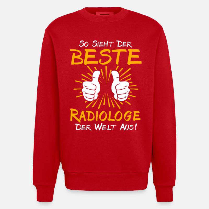 Idée de cadeau pour radiologue - Sweat bio épais oversize fabriqué en UE - rouge
