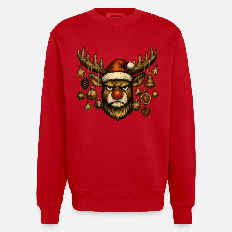 Hirsch Rudolph Joyeux Noël - Sweat bio épais oversize fabriqué en UE - rouge