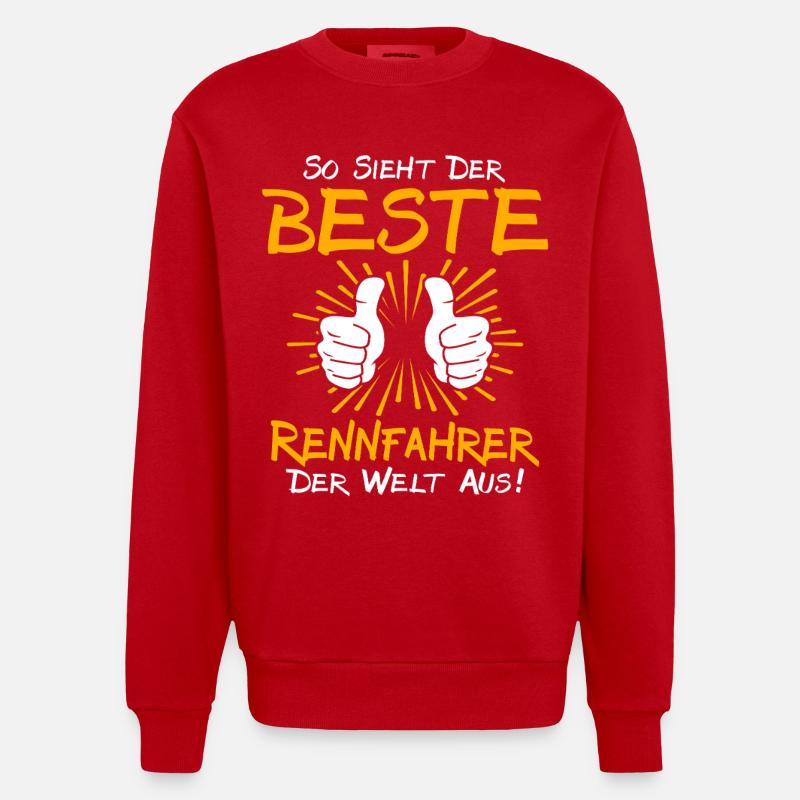 Idée de cadeau pour coureur - Sweat bio épais oversize fabriqué en UE - rouge