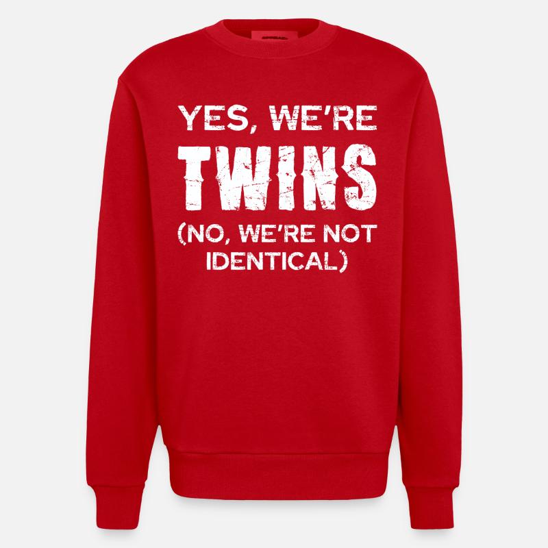 Zwillingswitz: Nicht identisch - Heavyweight Oversized Organic Crew Neck Made in EU - Rot