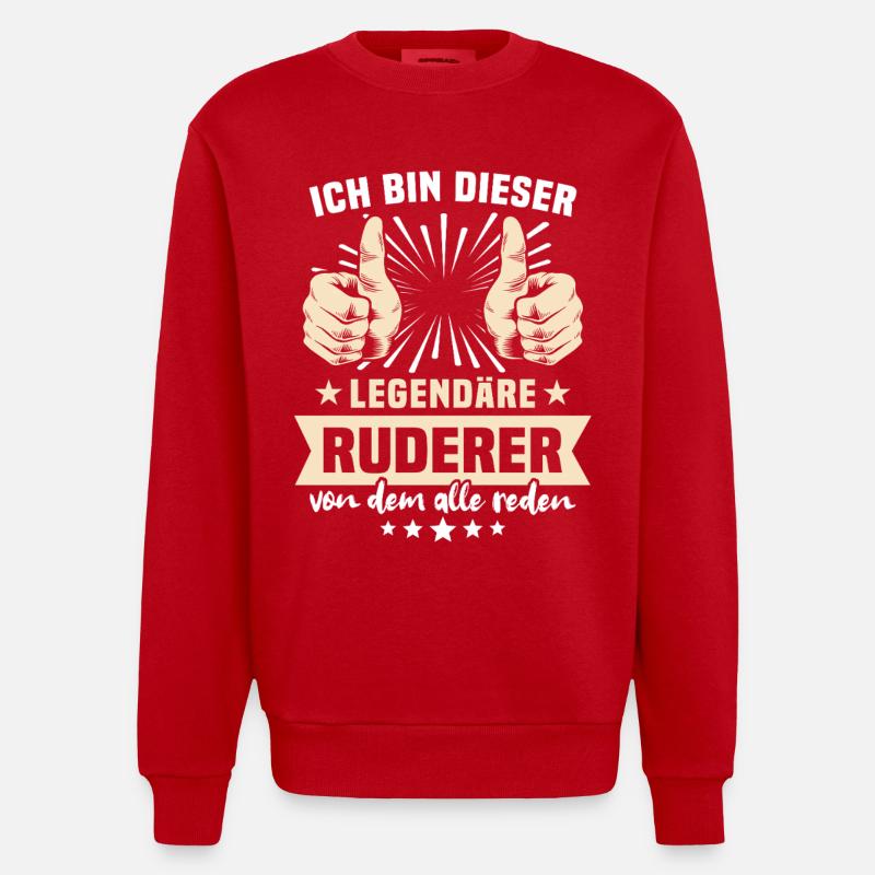 Ruderer Sprüche - Heavyweight Oversized Organic Crew Neck Made in EU - Rot