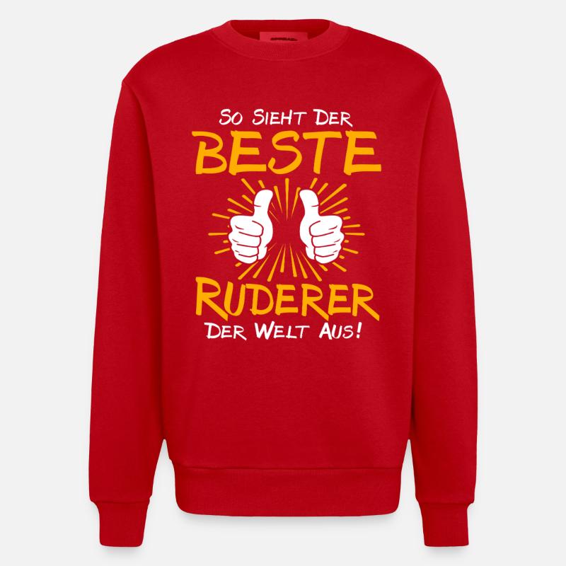 Idée de cadeau pour rameurs - Sweat bio épais oversize fabriqué en UE - rouge