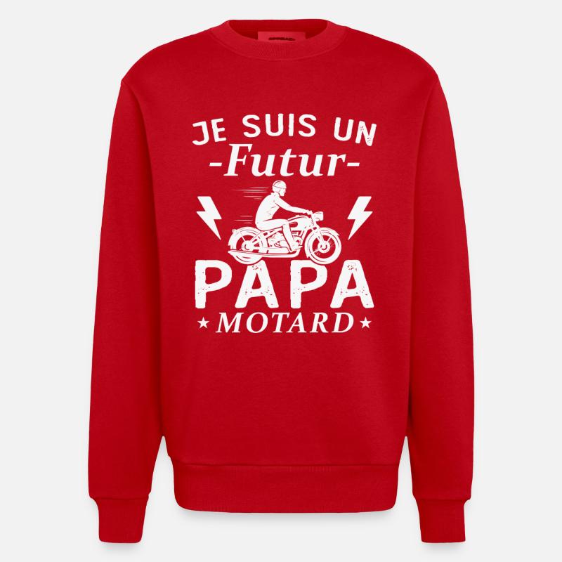 Ich bin ein werdender Biker-Vater - Heavyweight Oversized Organic Crew Neck Made in EU - Rot
