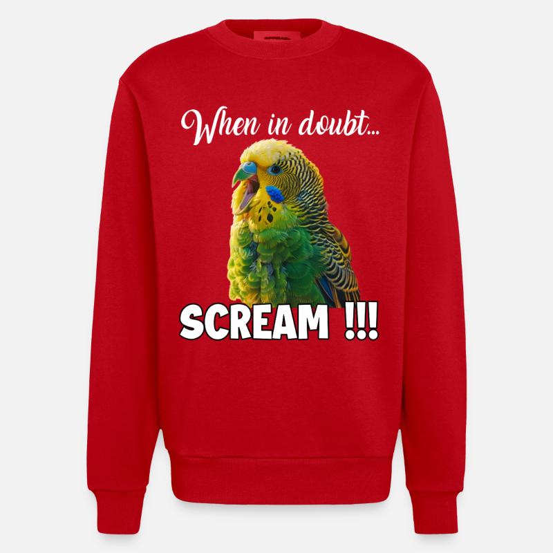 Cadeaux créatifs Bird Friends Perruche - Sweat bio épais oversize fabriqué en UE - rouge