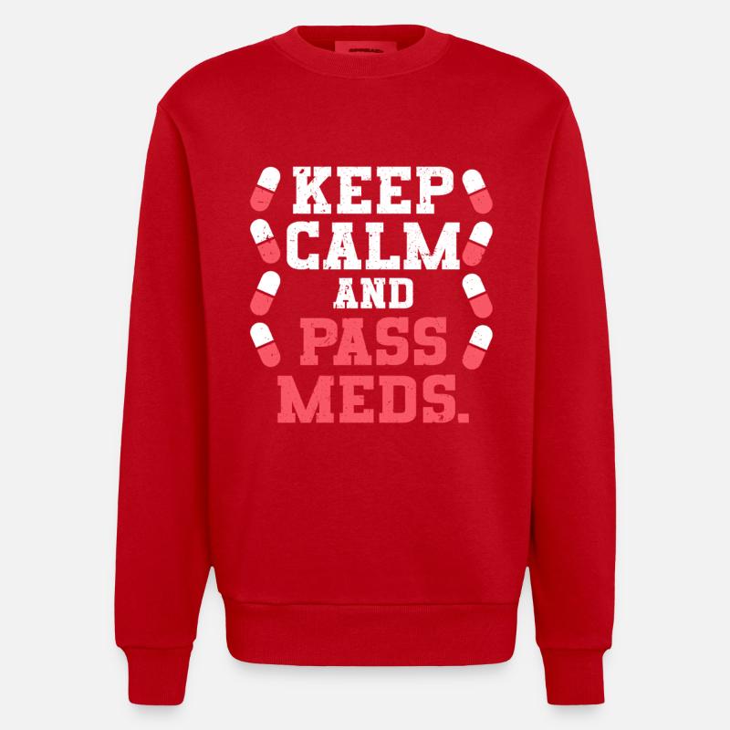 Assistant médical MFA Pass Médicaments - Sweat bio épais oversize fabriqué en UE - rouge