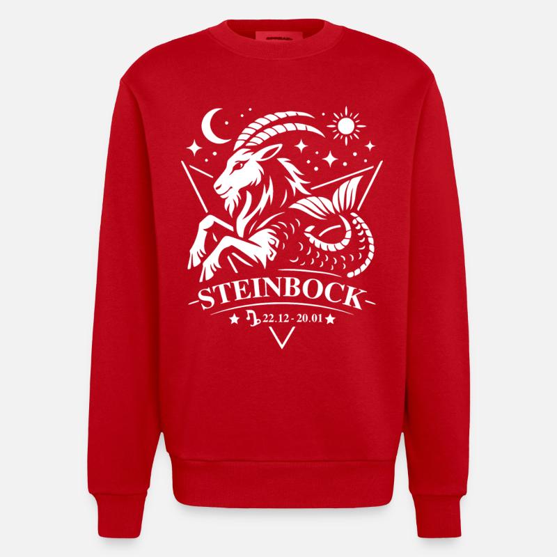 Steinbock Sternenzeichen - Heavyweight Oversized Organic Crew Neck Made in EU - Rot