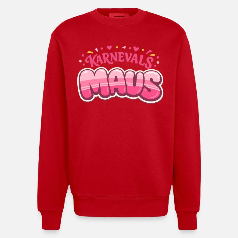 Karnevalsmaus Köln – Kölner Karneval - Heavyweight Oversized Organic Crew Neck Made in EU - Rot