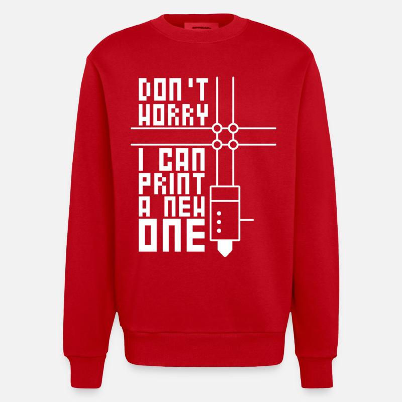 3D-Drucken 3D-Filament-3D-Drucker - Heavyweight Oversized Organic Crew Neck Made in EU - Rot