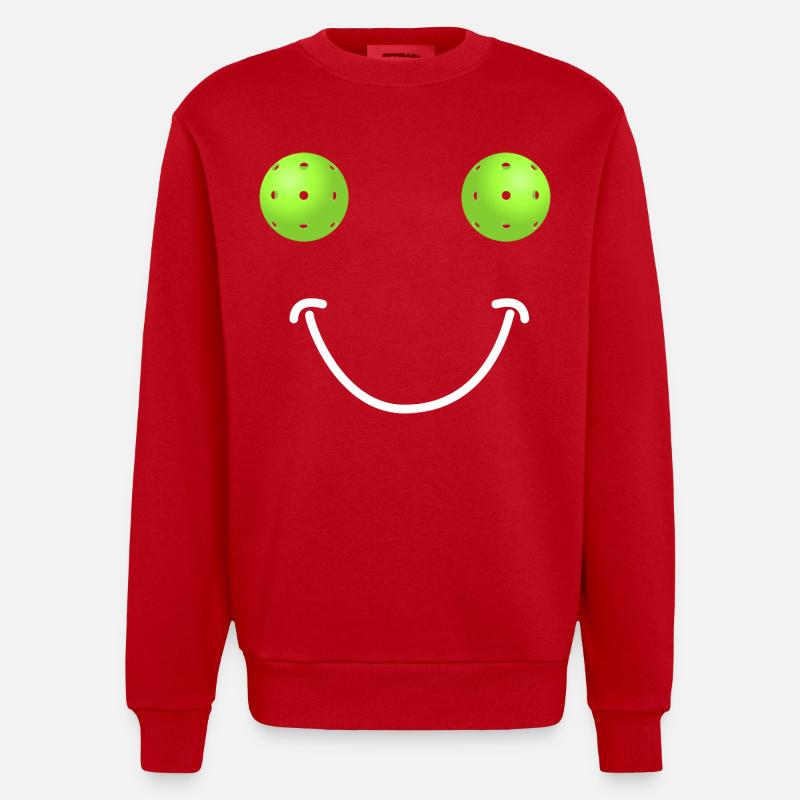 Visage Heureux Pickleball - Sweat bio épais oversize fabriqué en UE - rouge