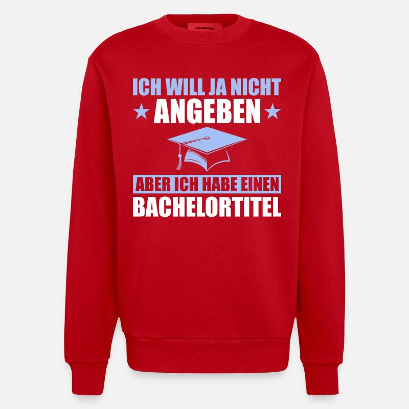 Bachelortitel Studium Abschluss Bachelorprüfung - Heavyweight Oversized Organic Crew Neck Made in EU - Rot