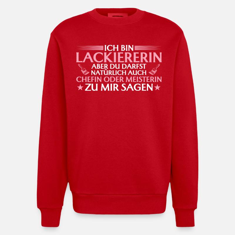 Handwerkerin Chefin oder Meisterin - Lackiererin - Heavyweight Oversized Organic Crew Neck Made in EU - Rot