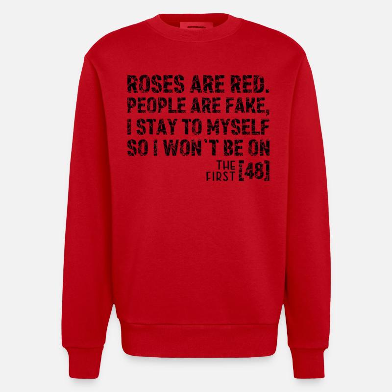 Isolierter Geist Dunkles Zitat - Heavyweight Oversized Organic Crew Neck Made in EU - Rot