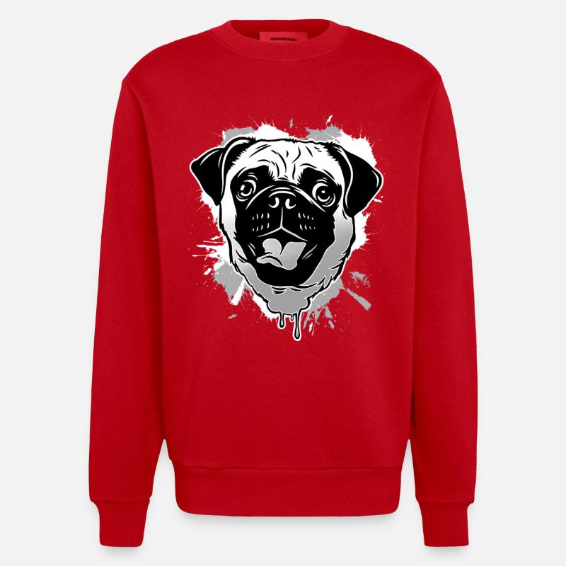 Mops - Heavyweight Oversized Organic Crew Neck Made in EU - Rot