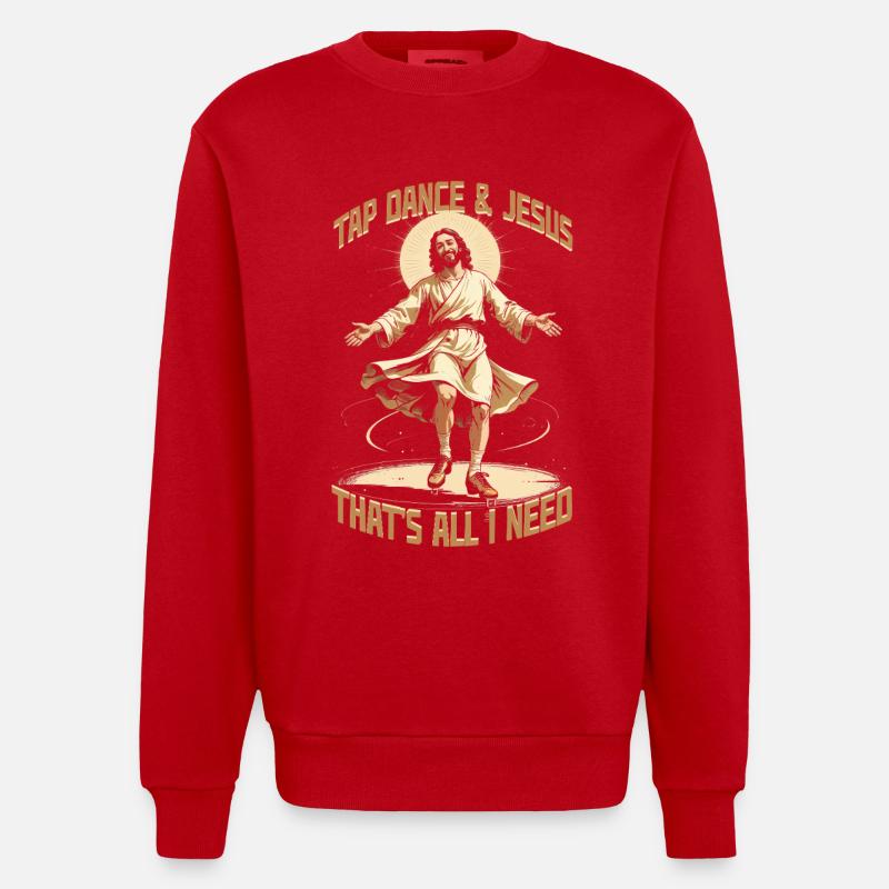 Stepptanz Stepptänzer Stepptänzerin Stepper - Heavyweight Oversized Organic Crew Neck Made in EU - Rot