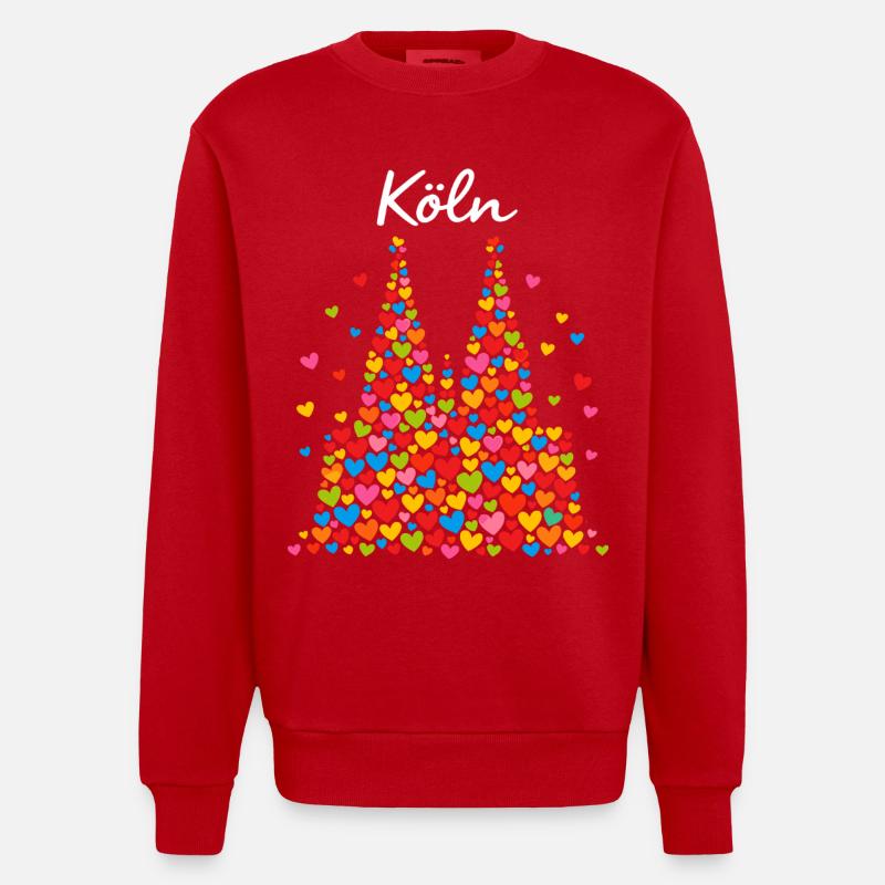Köln Karneval Alaaf Konfetti Geschenk - Heavyweight Oversized Organic Crew Neck Made in EU - Rot