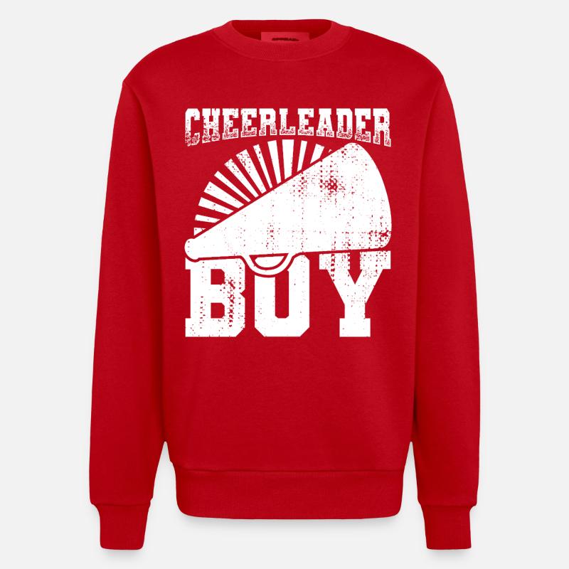 Cheerleader Boy - Heavyweight Oversized Organic Crew Neck Made in EU - red