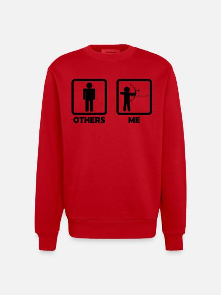 Funny archer - Heavyweight Oversized Organic Crew Neck Made in EU - red
