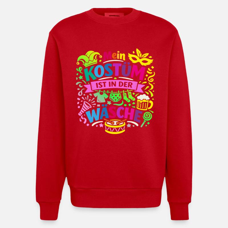 Shrovetide - Carnaval - Remplacement de costume - Expression - Sweat bio épais oversize fabriqué en UE - rouge